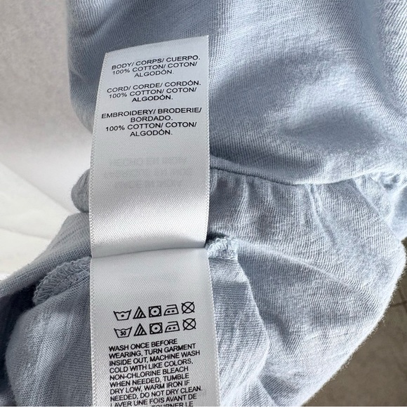 Lucky Brand - Embroidered Blue Baby Doll Top, Women’s size Medium - Picture 9 of 9